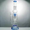 Blauw zwart groen 8 armboom perc waterpijpen Hookahs grote bong octopus perc rechte buis champignon cross percolator dab olielijsten dik glas rokende acessories met kom lxjx20101