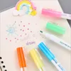 Highlighters Double-Line Pen Fluorescencyjny Kolor Szczotka Papiernicze School Supplies Rysuj Highlighter Girl Cute Kreatywny Nowatorski Notebook