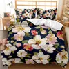 Yatak takımları Ev Tekstili Moda Çiçekler Bitkiler Baskı Seti 3 adet Yumuşak Yorgan Kapak Yastık Kılıfı Kral Kraliçe İkizler Boyutu Yatak Odası Dekorasyon