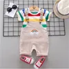 Sommerkleidung Sport T-Shirt + Lätzchen Shorts für Neugeborene Baby Jungen Mädchen Kleidung Geburtstagses Sets Säuglings-Clothi 210309