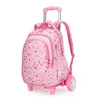 Student Schultasche Rollrucksack Kinder Trolley-Tasche für Mädchen Schulrucksack Radtasche Kind wasserdichter Rucksack Räder 210901