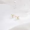 100% 925 Sterling Silver Flowers Boucles d'oreilles Exquises Sun Flower Shell Beads Beads Stud pour Femmes Mode Bijoux 220211