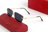 prostokąta okulary przeciwsłoneczne okulary okulary świątynie z metalowym bezramkowym prostokątnym prostokątnym kształtem dla mężczyzn Woman Eyewear Akcesoria GL207T