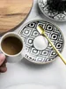 80ml Turkse espressokopjes met schotels keramische beker set voor zwarte thee koffie keuken party drink ware home decor creatieve geschenken