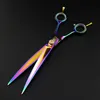 high quality Poetry Kerry 8.0 inch hair scissors cutting/dense teeth thinning 440C material with leather case