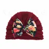 Children Hat Baby Wool Hats Winter Warm bow knit caps Pullover caps 9195