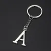 Mode Engelse alfabet sleutelhanger metalen eenvoudige sleutelhangers Creatieve Unisex Letter Keys Ring