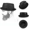 Hattar med bred brätte Män Fedora Hatt Mode Läder Gentleman Flat Pork Paj For Dad Bowler Jazz Sun Big 4Size S M L XL