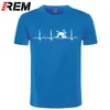 REM Custom Gedrukt T-shirts Heren Korte mouw op O-hals Drums Drummer Heartbeat Shirt 210716