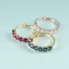 Hoop & Huggie GEM'S BEAUTY 14K Gold Filling Sterling Silver C Earrings For Women 2022 Round Lab Ruby Handmade Moni22