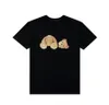 Trendigt märke Mäns Tee Polos Teddy Bear Cartoon Print Loose Letter Short Sleeve