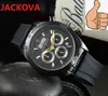 Relogio masculino tous les sous-cadrans fonctionnant montre à quartz 41mm calendrier de luxe Bracelet super cadeau de luxe hommes de qualité supérieure joli modèle montre-Bracelet en caoutchouc bracelet en silicone