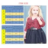 Brand New Toddler Spädbarn Barnbarn Plaids Dress Kids Baby Girls Långärmad Princess Party Pageant Holiday Dresses 2-7T Q0716