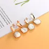 Hoop & Huggie Fashion Shell Earrings Gold Color Cute White Pearl Woman Jewelry Christmas Gift 2021 Trend