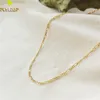 Flyleaf 18k Gold Simple Geometry Real 925 Sterling Silver Necklace For Women Fashion Chain Fine Jewelry High Quality Ins Style Q013667836