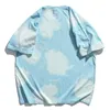 Men's T-Shirts Mens Letter Printed Tie Dye T Shirt Unisex Short Sleeve Shirts 2022 Summer Oversized 100%Cotton Womens O-neck Tops Tee