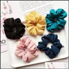 Pony Tails Holder Hair Jewelry 30Pcs Girl Scrunchy Ring Elastic Chiffon Hairbands Head Band Ponytail Pure Color Sports Scrunchies Soft Tie D