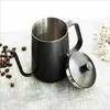350/600 ml Rostfritt stål Monteringsfäste Hand Punch Pot Potter Droppe Gooseneck Spout Lång mun Kaffe Kettle Tekanna