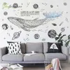 Creative Geometric Whale Wall Stickers Living Room Sofa Background Wall Decor Bedroom Self-adhesive Sticker Home Decoration 210929