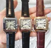 2021 Drop Man Kobiety oglądają wysokiej jakości klasyczne zegarki modowe skórzane czarne brązowe dama na rękę luksusowy kwarc WATC239C
