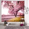 3D Naturel Japon Sakura Mont Fuji Tapisserie Kanagawa Tapis de couchage Artistique Floral Tapis de plage Ins Fond Home Arts Décoration murale 210310