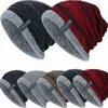 2021 Mode Hommes Chapeau d'hiver tricoté Chapeaux noirs Chapeau d'automne épais et chaud et Bonnet Skullies Bonnet Bonnets tricotés doux Coton Y21111