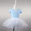 Детские хлопчатобумажные гимнастики для летарного балета платье для балета дети с коротким рукавом танец купальника TUTU танцевальная одежда балерина одежда для девочек Q0716