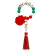 Keychains Silicone Pärled Christmas Keychain Tree Santa Claus Pärla för män Kvinnliga smycken Tillbehör SMAL22