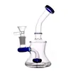 Recycler beaker Bongs 물 담뱃대 꽃 장식 챔버 Dab Rig Hand Blown Cone Base 흡연 물 파이프 14mm 담배 그릇 유리 오일 버너 파이프