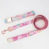 dream girl dog collar flower and leash set for pet cat with rose gold metal buckle Y200515