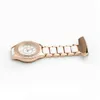 Rose Gold Color Clear Rhinestone Doctor Horloges Quartz Movement Nurses Horloge 5 stuks