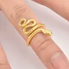 Andywen 925 Sterling Silver Gold Justerbar Snake Rings Big Animal Resizable Luxury Round Circle Women Fine Ring Jewelry 210608280a