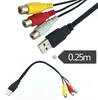 1.5M USB To 3 RCA Cable Male Coverter Stereo Audio Video CordsTelevision Adapter Wire AV A/V TV