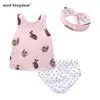 Mudkingdom baby girls outfits söt kaninutskrift ruffled polka dots 3 stycken-sätter sommaren 210615