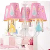 Ljuskronor Barnrum LED-lampa Princess tema 5 ljuskrona rosa tak dekorativa