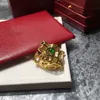 Panthereシリーズビッグリングラグジュアリーブランド公式再現クラシックスタイルトップクオルクオリティ18 K Gilded Cheetah Rings 5​​Aブランドデザイン8469342