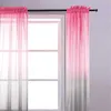Cortina de tule cinza rosa para quarto decoração janela cortina pura para meninas decorações de quarto bebê viveiro sala 210712