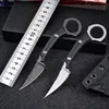 Fast blad Straight Kniv D2 Vit / Svart Stenvaskblad Full Tang G10 Hantera överlevnadstaktiska knivar med KYDEX