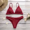 Bikini Kobiety Solidne Bikini Push-Up Pad Kąpiel Swimwear Bathing Beachwear Set Swimsuit Tanga Mujer # K4 210625