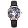 腕時計の豪華なピンクのハートレザーストラップクォーツ時計ファッションレディーウォッチフォー女性ブラックブレスレット学生時計ギフトモント8103752