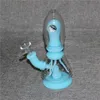 Glow in the dark Eye Silicone Bong Water Pipes Hookahs Oil Rigs Heady Glass Beaker Bongs With 14mm bowls