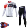 Squadra IAM da uomo Ciclismo maniche lunghe in jersey con bretelle set Traspirante mountain bike Abiti da ciclismo uniforme da bicicletta Y21021904