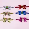 Weihnachten Kinder leuchtend rosa Schmetterling Haarband Kreuz Grenze Baby Pailletten Weihnachten Element Stirnband Babys Mädchen Haar-Accessoires