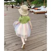 Meninas verão princesa estilo ocidental pettiskirt bebê arco-íris menina vestido p4296 210622