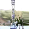Lavender Purple Hookahs With Joint 18.8mm Straight Bowl Oil Rigs Recyler Glass Bongs 37cm Tall coiled Hoorkahs