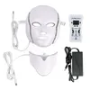 Home Use 7 Color LED light Therapy face Beauty Machine LED Facial Neck Mask With Microcurrent for skin whitening device free shipment