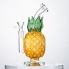 Bong a forma di ananas da 8 pollici Heady 14mm Femmina Joint Recycler Narghilè Tubo piegato Vetro spesso Gorgogliatore Bong Dab Oil Rigs Giallo Verde Tubi d'acqua con la ciotola WP2194