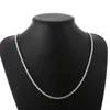 Collier en argent Sterling 925 pour femmes et hommes, chaîne en corde ed de 4mm, 16, 18, 20, 22, 24 pouces, à la mode, breloque de mariage, bijoux 231x