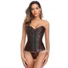 Shapers femininos de tamanho grande steampunk espartilho sapubonva gotico punk marrom overbust bustles basco zip bustier lingerie lingerie top women