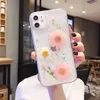 Coque de téléphone à paillettes et fleurs pressées à sec, étui arrière transparent pour Iphone 15 14 13 11 12 Pro MAX Mini XR XS SE 2020 7 8 Plus